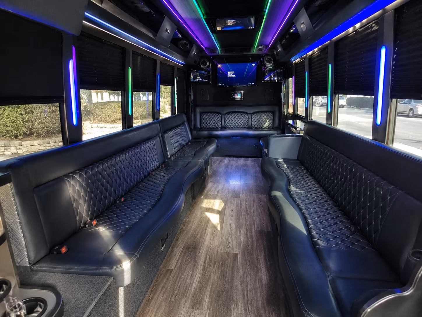 plantation 15 passenger party bus interior