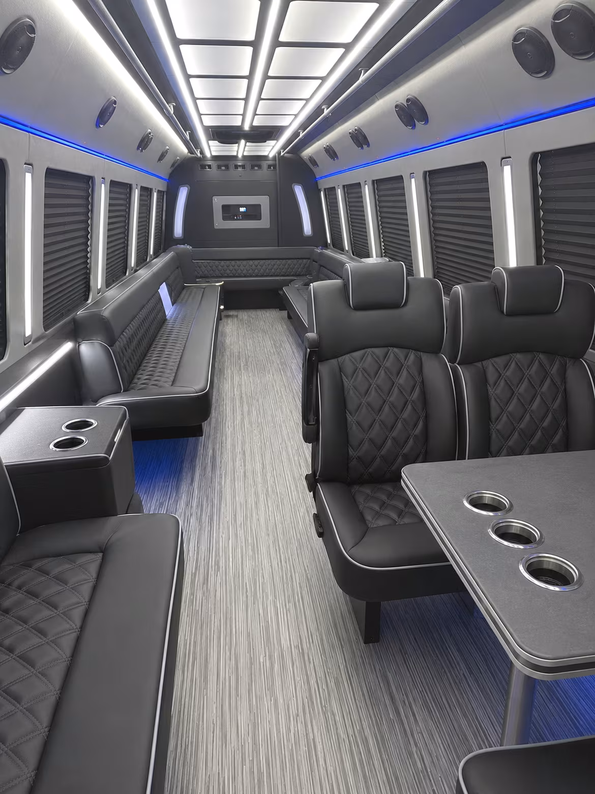 plantation 25 passenger party bus inside
