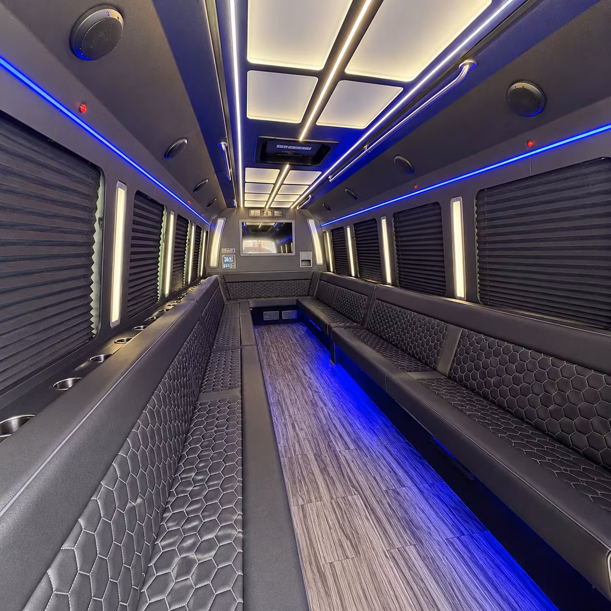 plantation 30 passenger party bus interior