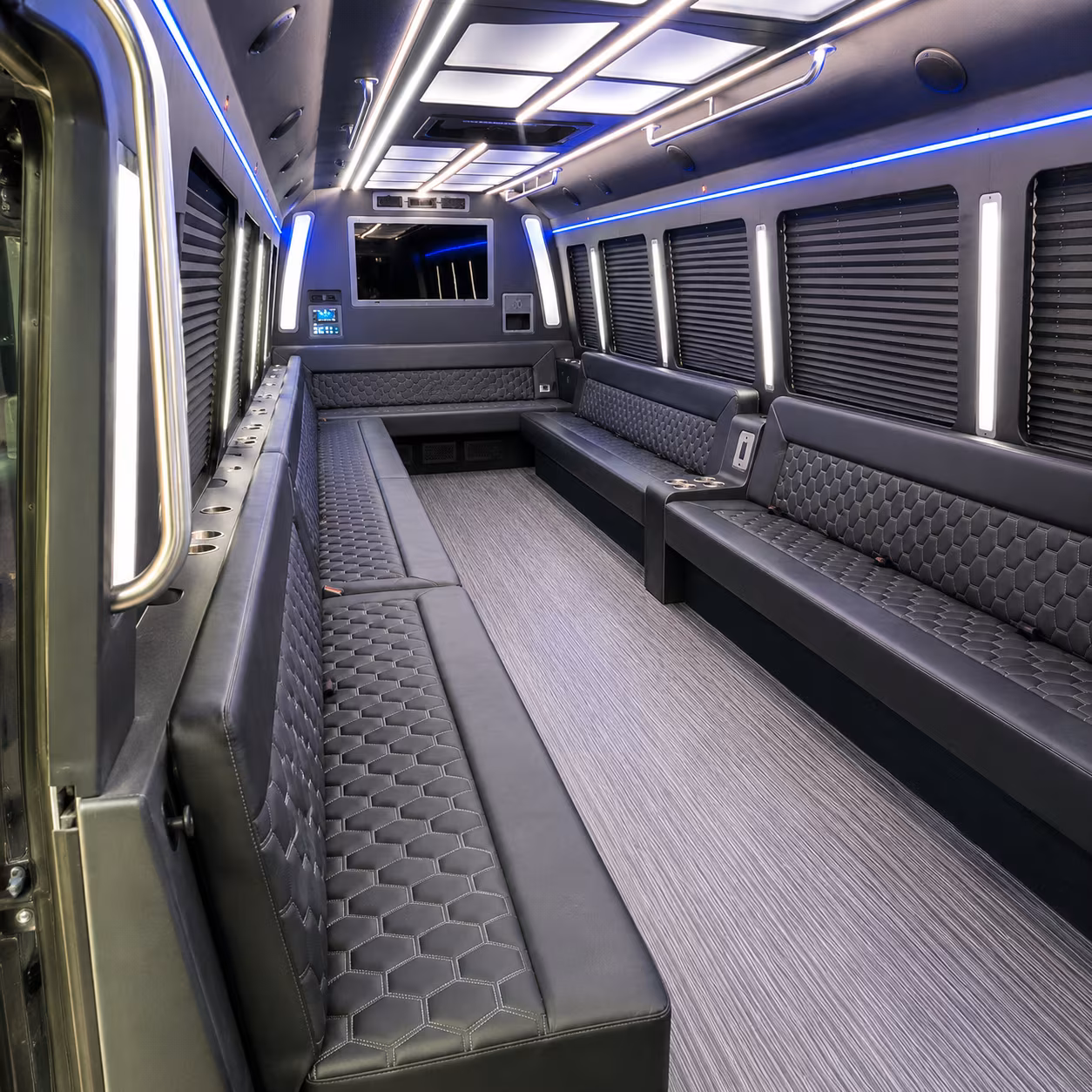 plantation 40 passenger party bus interior