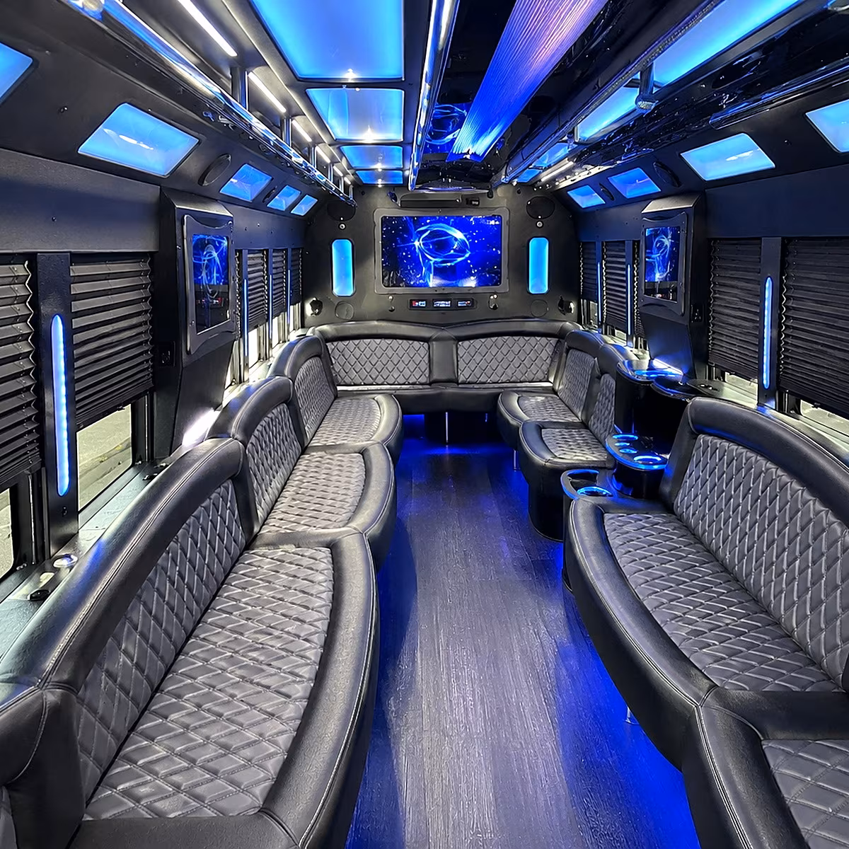 plantation 50 passenger party bus interior